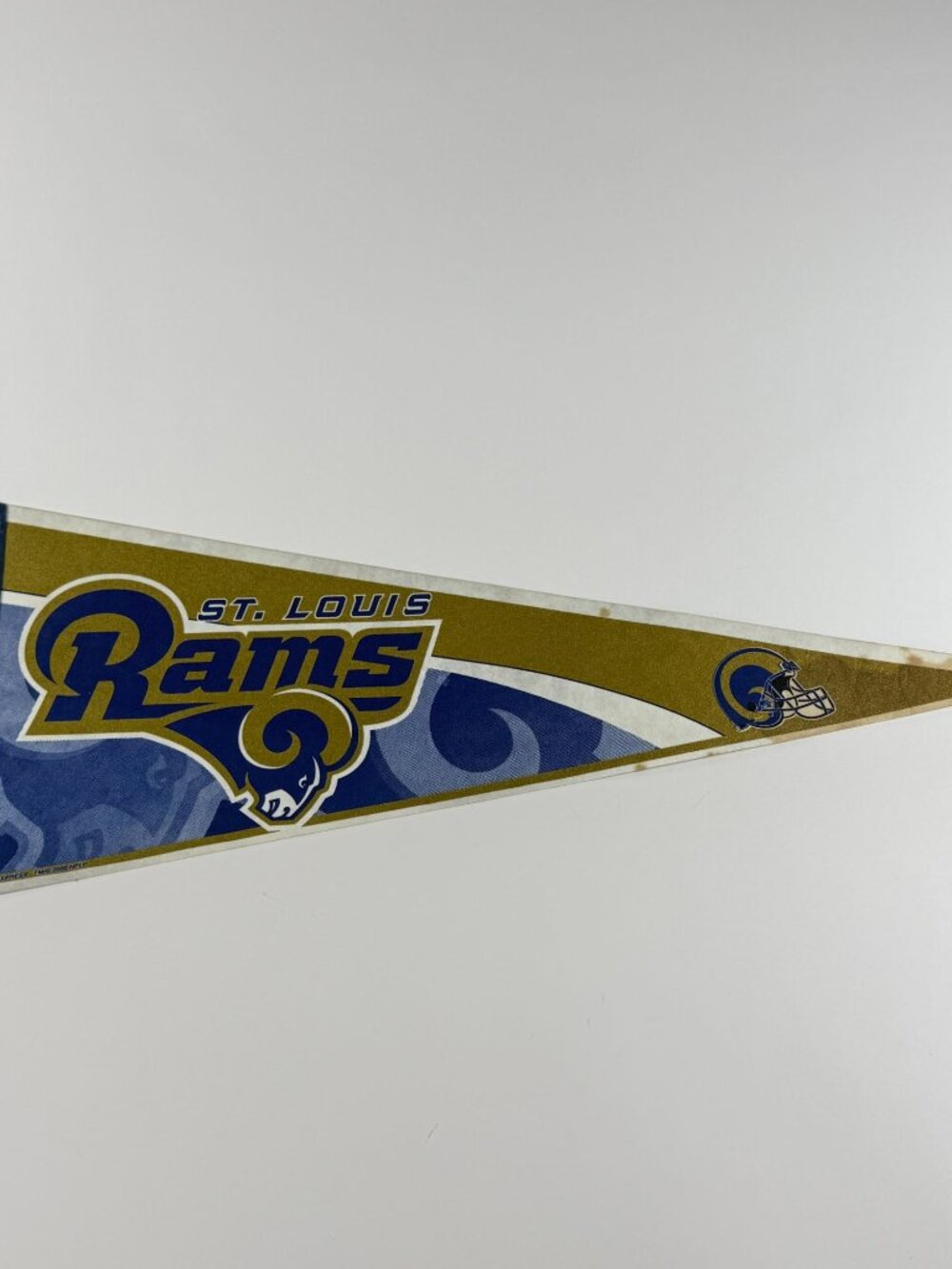 St. Louis Rams NFL Felt Pennant Wall Banner Blue Gold White 2000 Tag Express